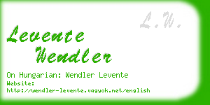 levente wendler business card